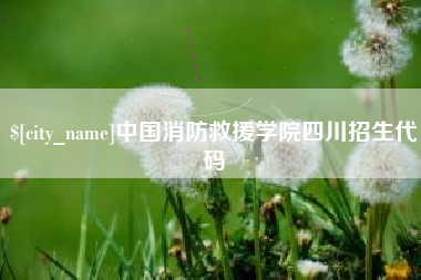 辽宁中国消防救援学院四川招生代码