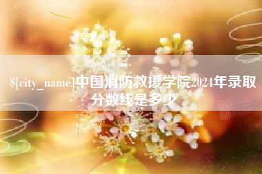 辽宁中国消防救援学院2024年录取分数线是多少