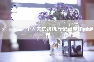 辽宁个人失信被执行记录查询阚继伟