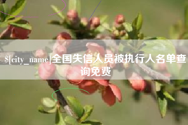 辽宁全国失信人员被执行人名单查询免费