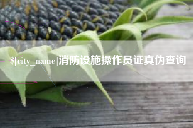 辽宁消防设施操作员证真伪查询
