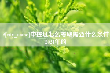 辽宁中控证怎么考取需要什么条件2024年的